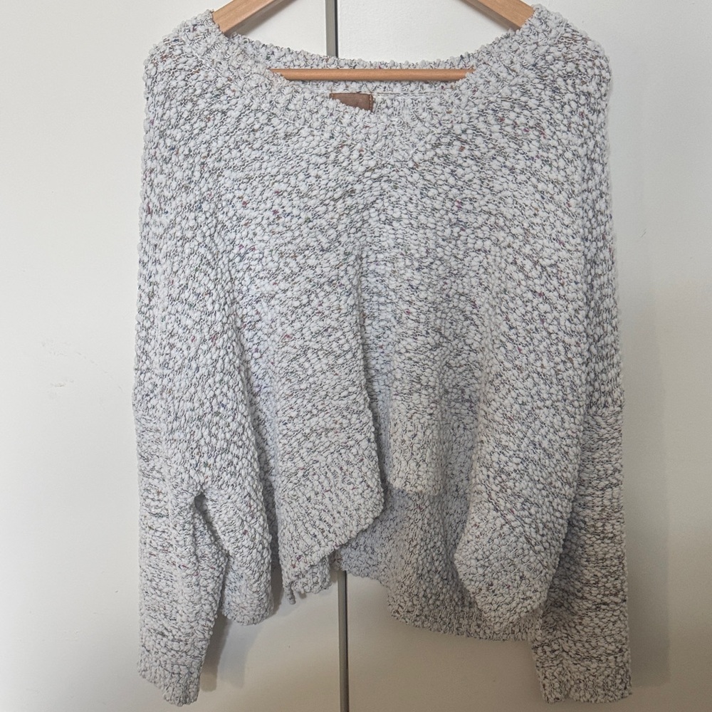 POL Textured White Women's Sweater